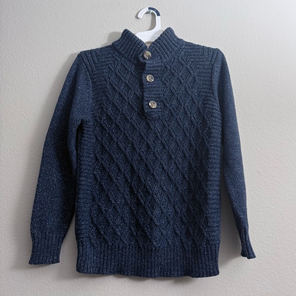 Boys Navy Blue Cable Knit Sweater - Picture 1 of 4